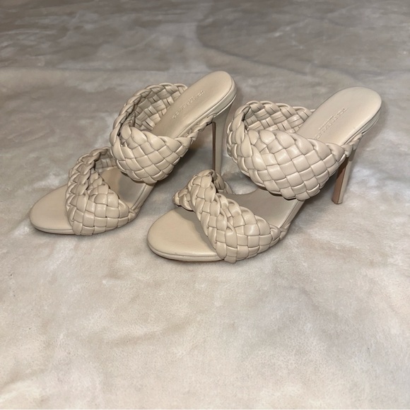 Tony Bianco Nude Leather Woven Heels Size 8.5 - Picture 5 of 12